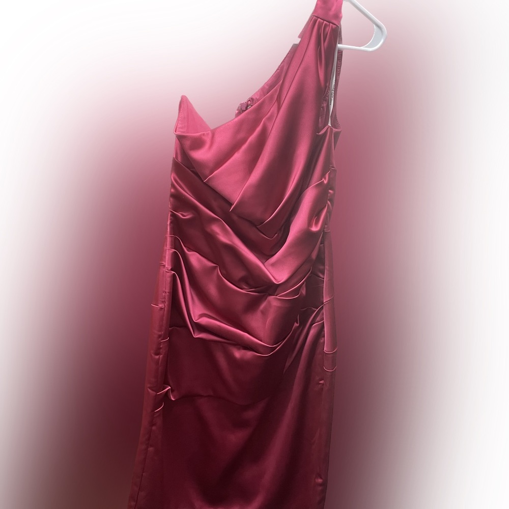 Deep bright pink bridesmaids dress